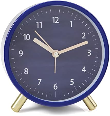 AOLOX 45 Inch Battery Operated Round Analog Alarm Clock with Soft Backlight