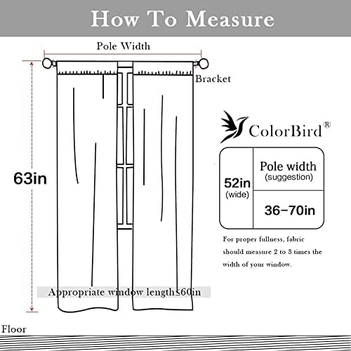 ColorBird White Curtains 2 Panels Rod Pocket Farmhouse Style