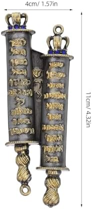 LUOZZY Deep Gray Mezuzah Scroll Case with Gold Lettering