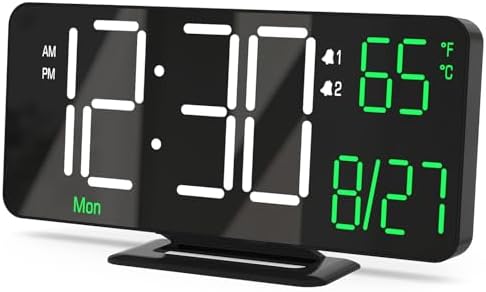 KOSUMOSU 67in Black Digital Alarm Clock
