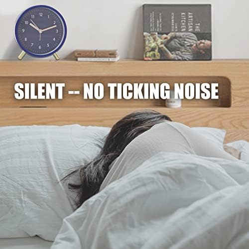 AOLOX 45 Inch Battery Operated Round Analog Alarm Clock with Soft Backlight