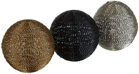 Premier Housewares Decorative Spheres Metal Gold Black Silver