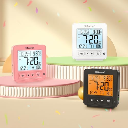 Geevon Smart Night Light Alarm Clock with 2 Beeps and Temperature Monitor