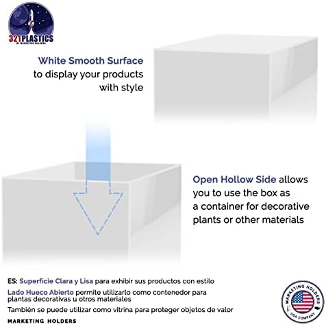Tall White Acrylic Display Cube No Lid 12x12x40