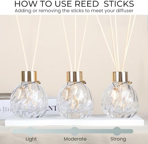 4-Piece Reed Diffuser Set with Gold Decor