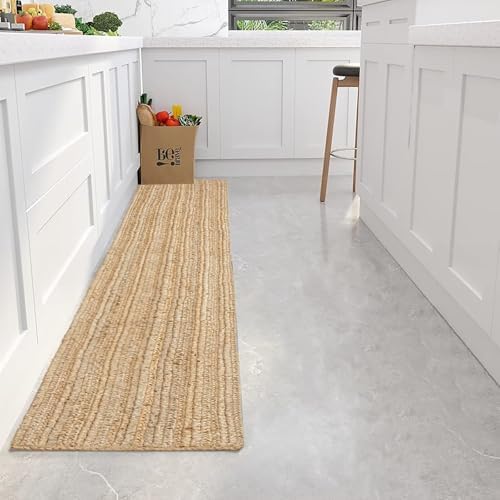 Shatex Hallway Runner Rug 2x6 Natural Jute Reversible