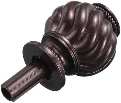 Uxcell Curtain Rod Finials 2Pcs Brown 19mm
