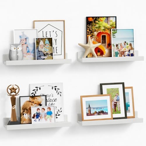 Forbena Wall Mounted Bookshelf Set of 4 White