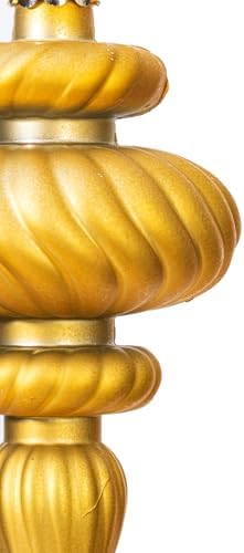 Vickerman 4 Inch Gold Finial Ornament Set 8 Pack