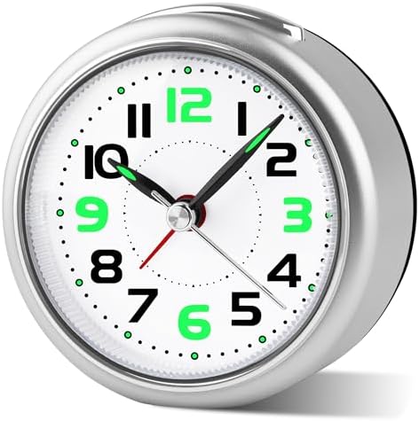 DTKID 327 Inch Analog Alarm Clock with Night Light and Snooze