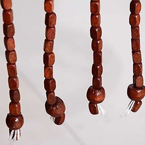 27 Strands Brown Wood Beaded Curtain Panels