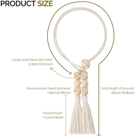 NICEEC 2 Pack Cotton Rope Tassel Curtain Holdbacks Boho Style Decorative Curtain Tiebacks