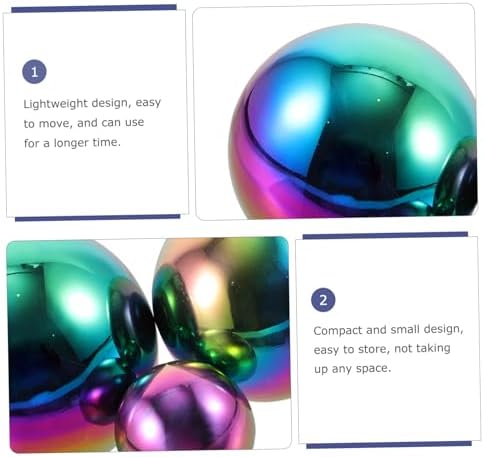 PRETYZOOM 3pcs Stainless Steel Balls Wall Decor for Garden and Home