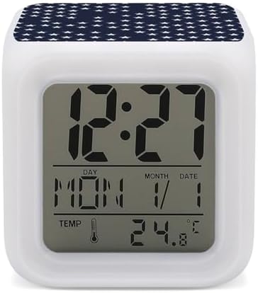 USA Star Color Changing LED Alarm Clock with Time Date Temperature