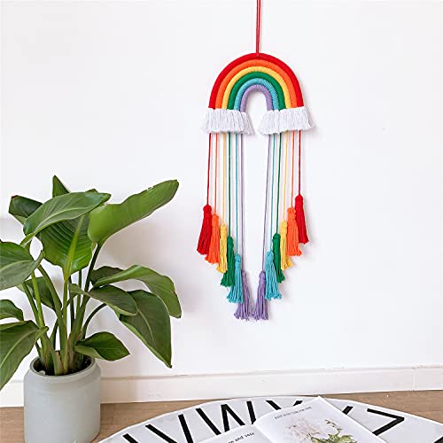 Handmade Woven Dream Catcher with Rainbow Tassel