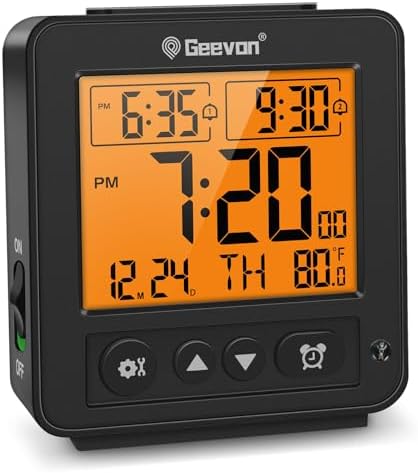 Geevon Smart Night Light Alarm Clock with 2 Beeps and Temperature Monitor