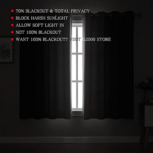 G2000 Ombre Blackout Curtains 2 Panels 63 Inch Length