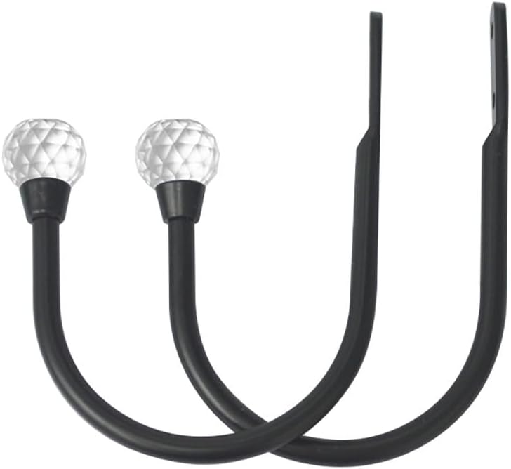 Crystal Decorative U-Shaped Curtain Holdback Copper Finish with Glass Ball Finial Wall Mounted 2-Pack