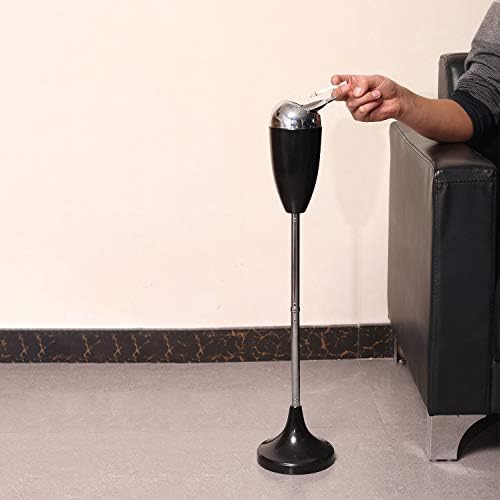 2 Pack Adjustable Black Outdoor Ashtray with Lid
