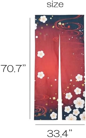 Plum Blossom Print Noren Door Curtain for Home Dcor