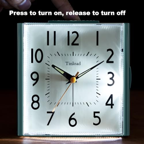 47 Inch Vintage Retro Analog Alarm Clock with Silent No Ticking Design