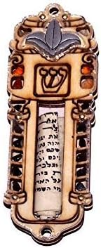 Hand Made Wood Mezuzah with Shema Israel Scroll