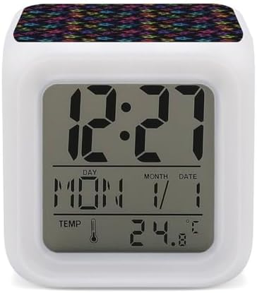 Novastar Colorful Stars Print Led Alarm Clock