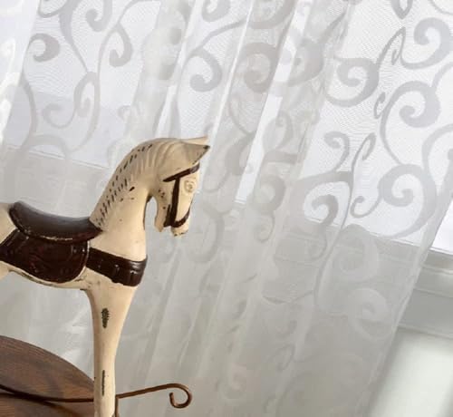 Modern Minimalist White Semi Sheer Curtains Panel