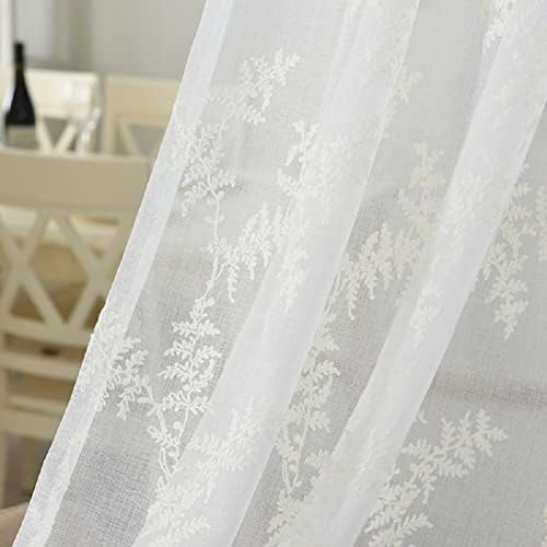 Pastoral Style Pine Tree Embroidery Curtains 2 Panels