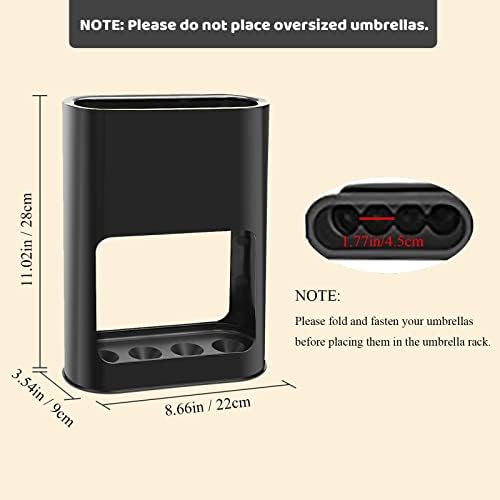 DricRoda Umbrella Stand with Drip Tray 4 Umbrella Holder Black