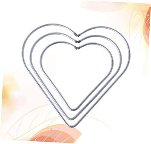 3pcs Heart Shaped Metal Macrame Hoops for DIY Dreamcatcher Wall Decor