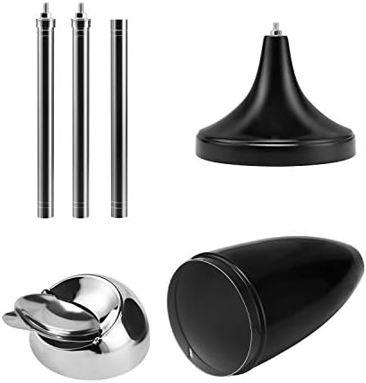 2 Pack Adjustable Black Outdoor Ashtray with Lid