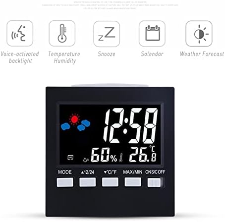Lovskoo Digital Clock Alarm with Colorful Screen and Weather Display
