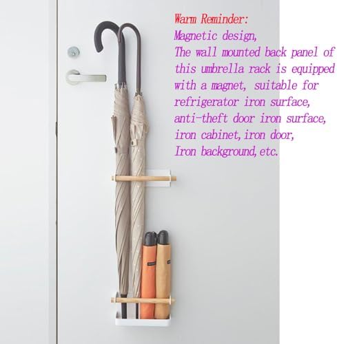 WANLIAN Wall Mounted Umbrella Stand Wrought Iron Rack With Magnet Adsorption