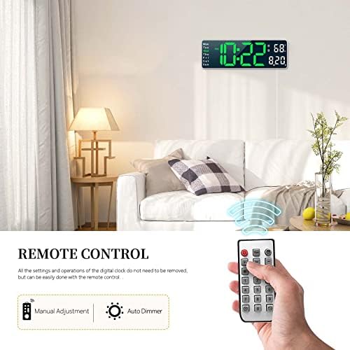 13-inch LED Digital Wall Clock with Remote Control