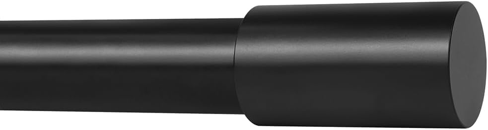 Ivilon Black Curtain Rods 1 Inch Diameter Modern Window Treatment 28 to 48 Inches