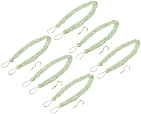 Uxcell 6Pcs Curtain Tiebacks Green Silver