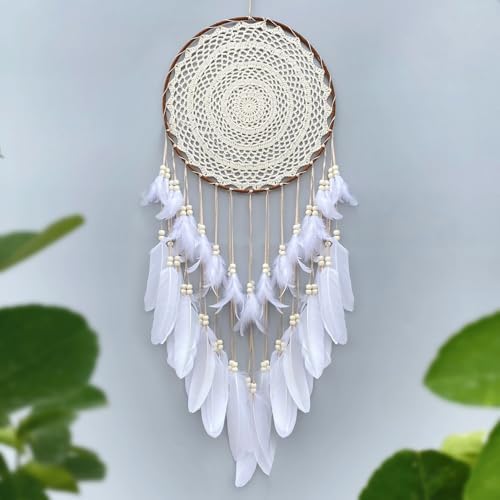 Large White Dream Catcher Wall Decor with Greeting Card Gift