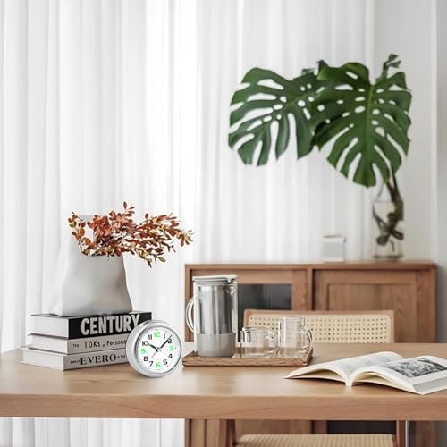 DTKID 327 Inch Analog Alarm Clock with Night Light and Snooze