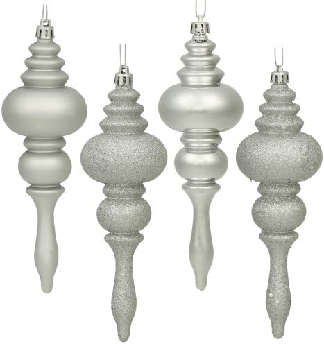 Vickerman 7 Inch Finial Ornament Pack 8 Pieces