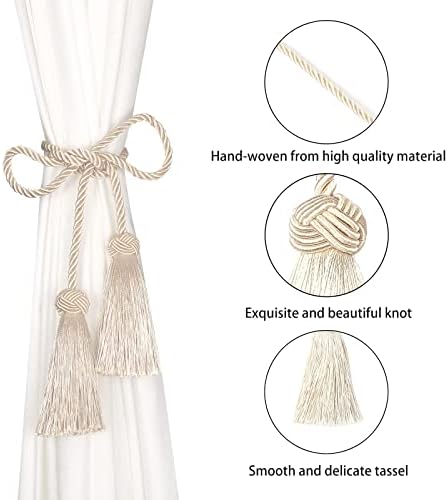 BEL AVENIR 2 Pack Decorative Curtain Holdbacks with Tassels