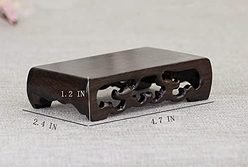 GOLDYWENDY Black Catalpa Wood Rectangular Book Scroll Base Flower Pot Vase Buddha Statue Display Stand Pedestal