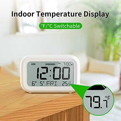 DOOMAY Digital Alarm Clock Bedside with LCD Display