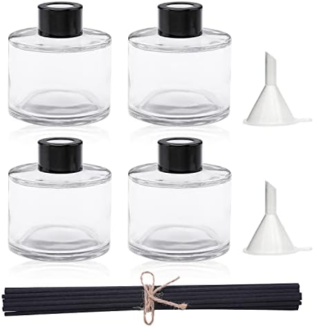 Agidea 4PCS Fragrance Glass Diffuser Set with Reeds and Funnels