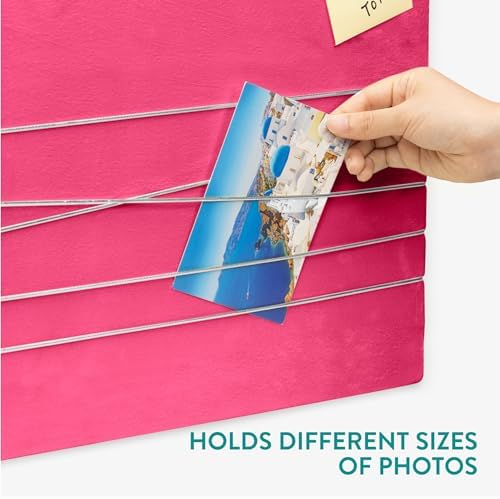 Navaris Velvet Memo Board 12x17 Bright Pink