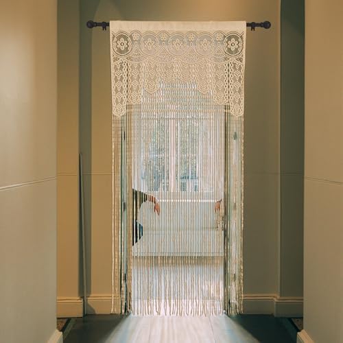 2 Pcs Boho Lace Door Curtain Panels for Bedroom Kitchen Doorways