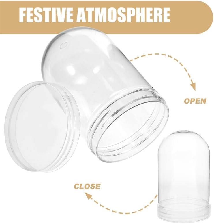 6Pcs Snowflake Globe Clear Plastic Water Globe DIY Arched Christmas Decoration