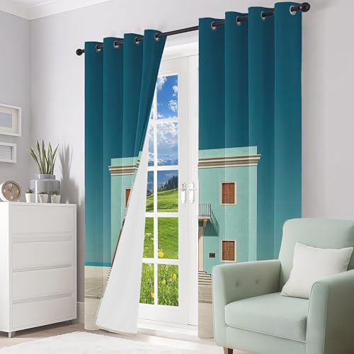 European Doorway Curtains with Grommet 2 Panel Set