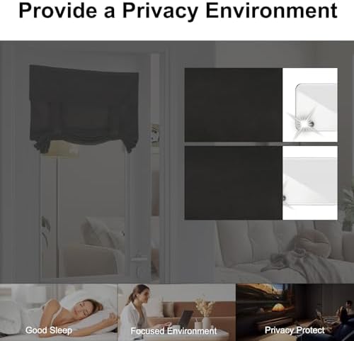 FUANGUI Blackout Door Curtains 26x69 Inch Black Panel