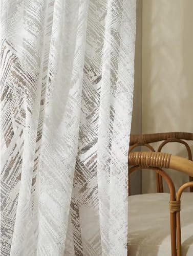 Simple Geometric Pattern Rod Pocket Curtains 2 Panels
